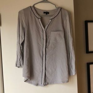 Limited Gray Button Down Blouse